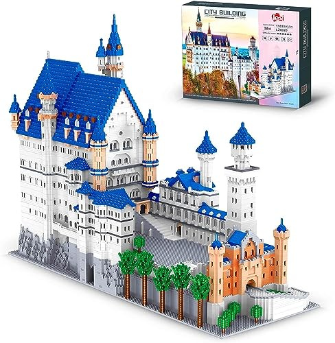 Tirff Bausteine Haus Bausatz, Schloss Neuschwanstein Prinzessin Schloss Haus Building Blocks, 11810 Klemmbausteine Modular Building Micro Diamond Particles Nicht Kompatibel mit L*go
