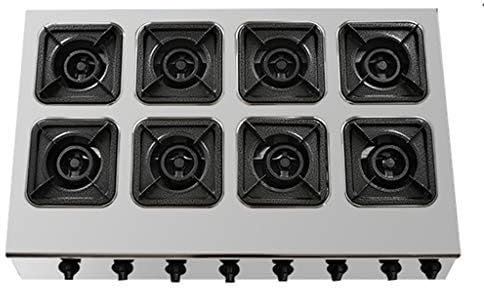 gas hob glass gas hobStainless steel commercial gas stove 3/4/6/8 burners(Color:LNG,Size:8)