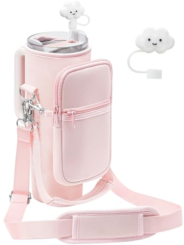 PRAGATISM Bolsa de Transporte para Stanley de 30 Onzas con Asa, Bolsillo de Neopreno para Botella de Agua con Correa Ajustable de 4.9 Pies