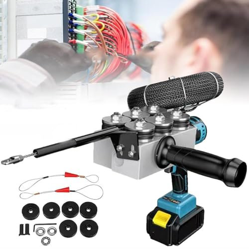 Lithiumbatterie-Bespannungsmaschine, Vollautomatische Elektrische Dark-Line-Zugschnur-Drahtführungswerkzeuge, 40 M/Min Elektrische Drahteinfädelmaschine Zum Verlegen Von Drahtdurchgängen,1Battery