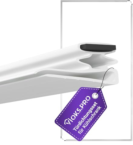 Vioks.pro Junta para puerta de frigorífico, color blanco, 1300 x 700 mm, junta para puerta de frigorífico, para atornillar, goma de sellado para frigorífico, congelador y frigorífico, accesorio para