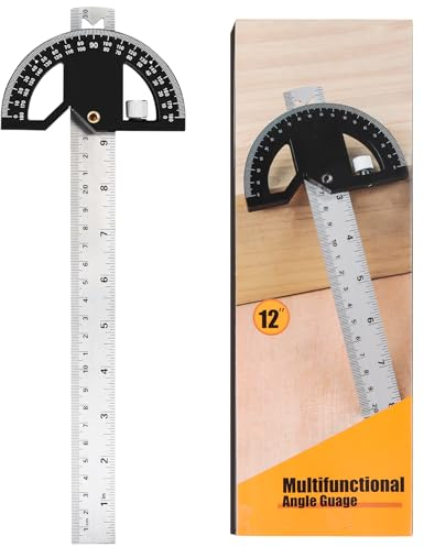 Byffor Winkelmesser, Holzbearbeitung Metall Lineal mit Block, Magnetische Befestigung Abnehmbar Winkel Lineal Geschwindigkeit Marker, Hohe Qualität Professionelle Messwerkzeuge