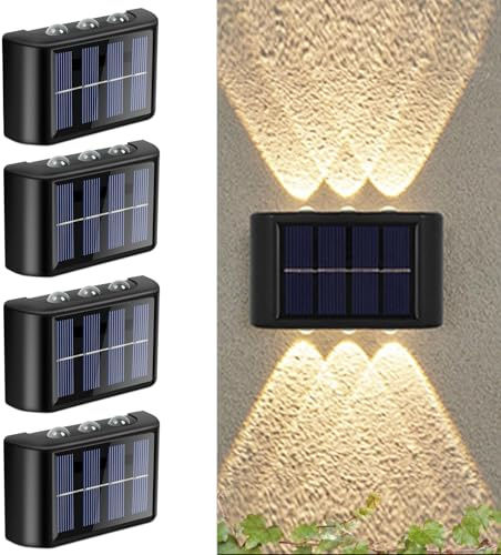 Flintronic Solarlampen für Außen, Einstellbar Solarlampen, Up and Down Leuchten Solarleuchte, IP65 Solar wasserdichte Wandleuchte, Kabellose Wand Beleuchtung für Garage Garten Aussen