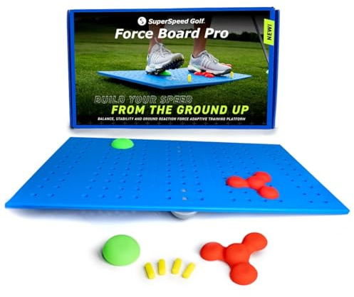 SuperSpeed Golf | Force Board Pro Pressure Board | Improve Weight Shift, Stability, Ground Reaction Forces | Used by Padraig Harrington | Includes App Training Protocols