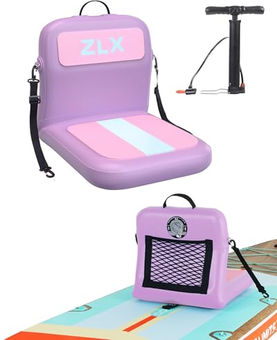 ZLX Sup Sitz 45x54x40cm,Paddle Board Sitz mit Rückenlehne,Tragbarer Kajak Sitz, Universeller Aufblasbarer sitz für stand up paddle,Outdoor Angeln,Kajak Camping,Ruderboot, Belly-Boat