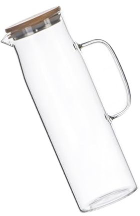 PRETYZOOM Tetera De Cristal De Borosilicato 1,2l Tapa De Bambú Resistente Al Calor Para Jugos y Agua Fría Uso Familiar y Picnic