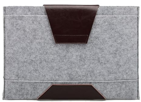 Felt Laptop Tablet Bag, Protective Business Office Travel Computer Envelope Sleeve Case, Compatible with Apple 13 13.1 13.3 13.6 13.9 Laptop Notebook Chromebook Ultrabook (Light Gray, 13)
