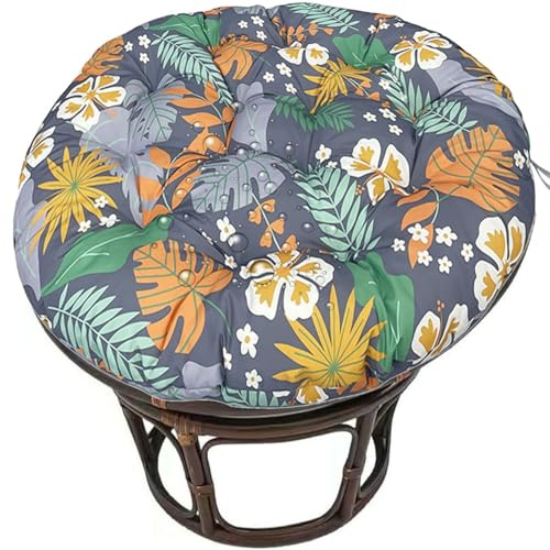 JORTUIO Wasserdicht Sitzkissen Rundes Papasansessel Kissen Hängesessel Bodenkissen Kissen für Schwenksessel, Korbsessel Outdoor/Indoor Gartenmöbel Sitzauflage Auflage(Color 1,50x50cm)