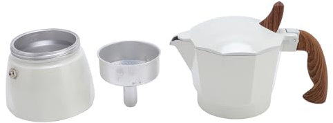 Plyisty Kaffeekanne Kaffeekanne, Kaffeemaschine Aluminiumlegierung Sogar Wärmeverteilung für die Reise (WHITE)