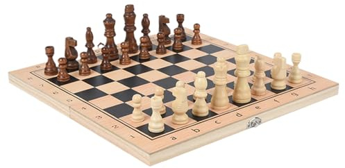 Schackspel - Träschackbräde Med Resvänligt Design - Portabelt Bordsspel Strategispel för Nybörjare Familjeunderhållning