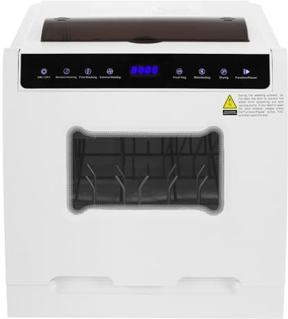 Weiß Mini Geschirrspüler Freistehender Geschirrspüler 46 cm mit 6 Reinigungsprogramme,Touch Control LED Anzeige,Lufttrocknungsfunktion,Tischgeschirrspüler Ideal für Kleine Wohnungen und Wohnmobile