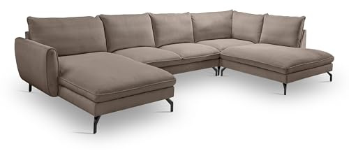 Homes & Jones Ecksofa Toronto – Nachhaltige Wohnlandschaft mit Kaltschaum-Polsterung – FSC-zertifiziertes Massivholzgestell & pflegeleichter Webstoff-Bezug – Stilvolles Sofa in U-Form