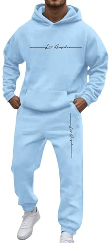 Trainingsanzüge Herren Jogginganzug Gradientenfarbe 2 Teilig Hip Hop Y2K Tracksuit Hoodies + Jogginghosen Männer Freizeitanzüge Kapuzenpullover Casual Bequeme Sportanzug