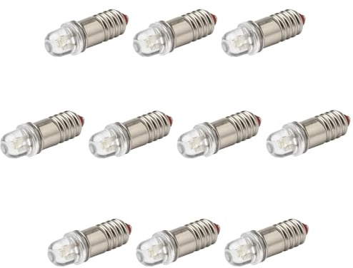 10 Stück E5.5 LED 12V Eisenbahn Wagon Häuserbeleuchtung warmweiß weiß kaltweiß rot grün Birne Lampe (kaltweiß)