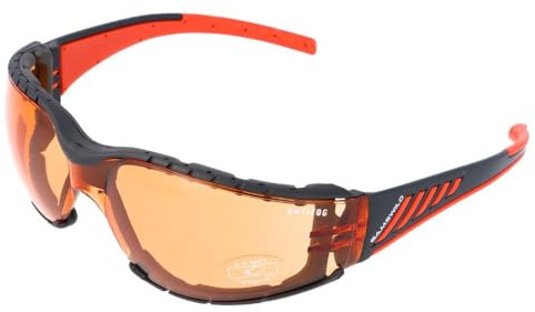 Gamswild WS7122 Sonnenbrille Sportbrille + extra Windschutzclip ANTIFOG Skibrille Fahrradbrille Unisex | braun | orange | gelb | grau | transparent, Farbe: Orange