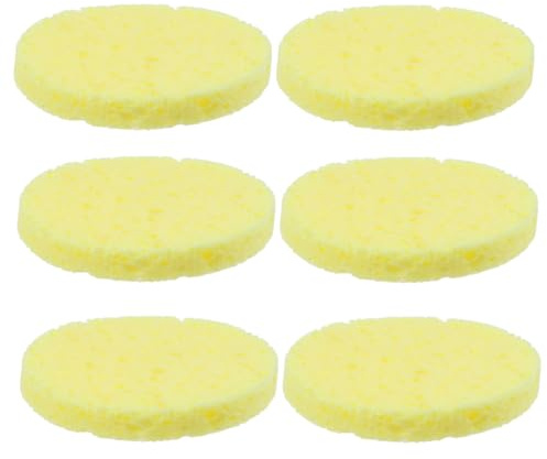 Esponja Facial de Limpieza y Desmaquillado, Paquete de 12, Amarilla | Limpieza Diaria y Retirada de Maquillaje, Textura Gruesa de Esponja, Uso Facial Cómodo para Amigos y Familia