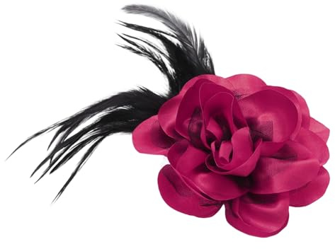 QUARKZMAN Broche De Flor De Rosa 4.3 Pulgadas Para Mujeres Rosa Rosado