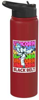 Unicorn - Tang Soo Do Black Belt Stainless Steel Insulated Water Bottle