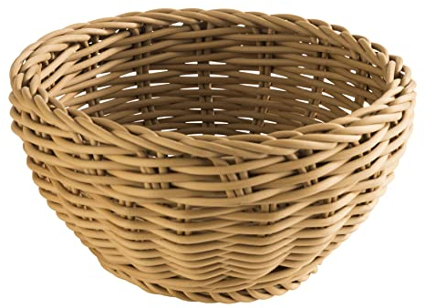 APS Profi Line cestino rotondo, cestino in vimini marrone chiaro, cestino in polipropilene, contenitore in vimini, cestino per il pane, cestino per alimenti, diametro Ø 16 cm, altezza 8 cm