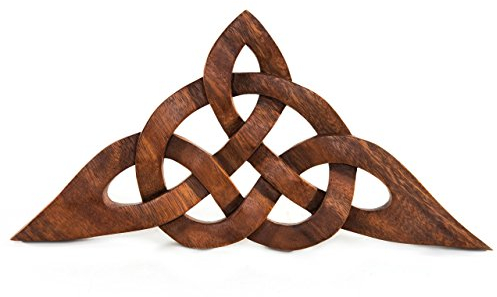 Windalf Handgearbeitetes Rustikales Holzbild Keltischer Knoten DIATHAN 35 cm Holzornament Wandbild Skandinavisches Wandrelief Geschenk Handarbeit aus Holz