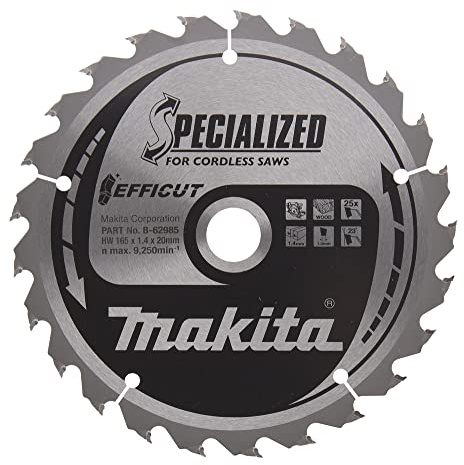 Makita B-62985 Efficut TCT-Kreissägeblatt 165 x 20 mm 25 Zähne 1,4 mm Holz