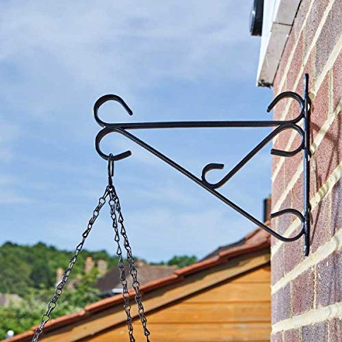 Garden Mile 12/14 Hanging Basket Hook Garden Flower Basket Hanger Outdoor Metal Bracket for Bird Feeders Garden Plant Hanger for Solar Lights & Wind Chimes Wall Mounted Bracket for Lanterns