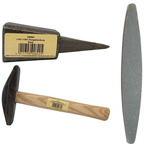 SHW-FIRE - Professionelle Gartensensen-Wartung mit Dengelhammer, Dengelamboss und hochwertigem Wetzstein. Ideal zum Schleifen und Schärfen