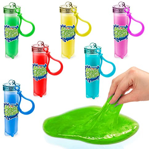 Craze Magic Slime Keychain | Schleim Set 6X Schlüsselanhänger mit Schleim Kinder - Slime Kit 6X 25 ml, 6 Farben, Rückstandsfrei