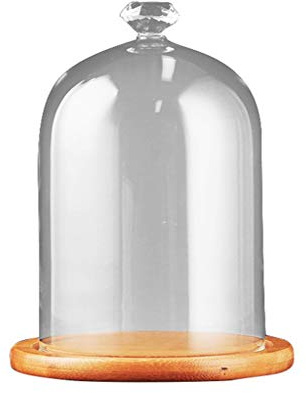GaoYunQin Cocktails fumées Pistolet Dôme D'armes a Feu Cloche en Verre Cloche, Dôme D'affichage de Pot avec Base en Bambou, Cloche Infuseur de Fumée, Infuseur de Fumée Couvercle D'accessoires