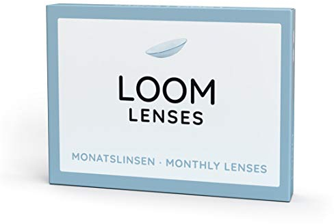 LOOM Lenses Monatslinsen weich, 3 Stück | BC 8.6 | DIA 14.2 | Kontaktlinsen mit Stärke: -0.75 Dioptrien