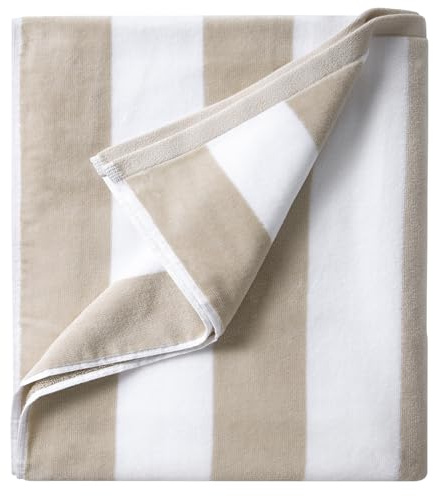 LULUHOME Large Oversized Beach Towel - Big Cotton 36 x 70 Inch Striped Pool Towel, Large Cabana Soft Swimming Towel for Adult Men Women,Chiffon