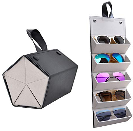 Kenpal Sunglasses Organizer Holder Glasses Storage Travel Case, Black