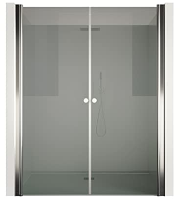 Nischendusche Grau 195 cm x 135-140 cm x 6 mm | ESG | Nano | Duschtür