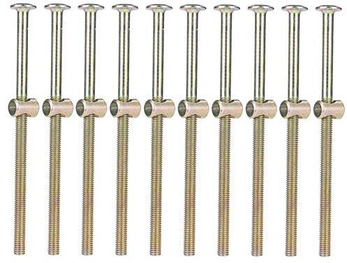M6 Möbelschrauben, 120 mm Schrauben mit Muttern, Kohlenstoffstahl-Möbelschrauben mit 6 mm zylindrischen Muttern, Verbindungsklemme für Möbelbetten, Wiegenbetten und Stühle