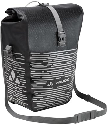 VAUDE Aqua Back Luminum Single II -Fahrradtasche - 1 Hinterradtasche (24 Liter) in schwarz - wasserdicht, einfache Befestigung - Made in Germany