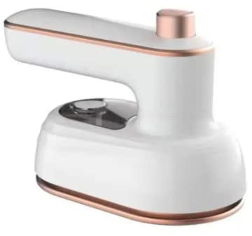 Mini fer à repasser pliable avec spray pour vêtements, fer à vapeur portable – Support pour le repassage à sec et humide pour la maison et les voyages(blanc)