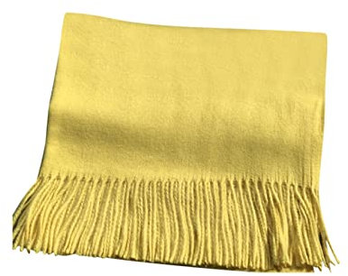 Whoiy Wollschal Damen, Damenschal Xxl Quaste Schal Wraps Kurkuma 200X70cm Warmer Übergroßer Winterschal-Poncho