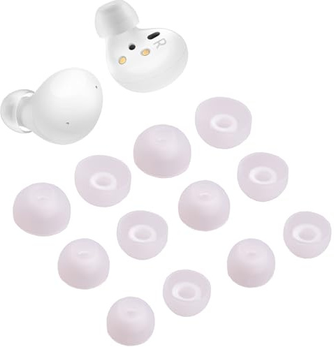 6 Paar Ersatz-Ohrhörer-Spitzen Silikon-Ohrpolster-Set für Samsung Galaxy Buds 2 Kopfhörer Wireless Fit in Case Ohrpolster (Weiß)