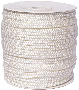 Corda Multiuso in Poliestere alta tenacità bianca mm 3x100 mt, Antica Corderia Marra, stabilizzato ai raggi U.V. resistente a intemperie e agenti atmosferici