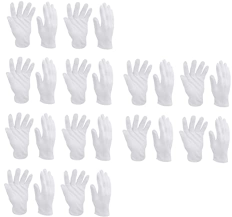DOITOOL 12paare Baumwollhandschuhe Weisse Schutzhandschuhe Für Juweliergeschäfte Arbeitshandschuhe Mit Etikette-performance Bequeme Handschuhe Aus Baumwolle Wiederverwendbar Und Leicht Zu