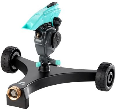 Lawn Pulsating Impact Sprinkler 300011 with a Gear Drive on Metal Base, Adjustable to 360 Degrees by New England Garden Tools
