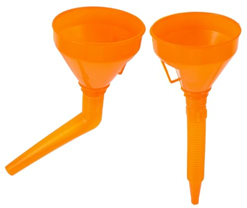 LIFKOME Embudos De Repostaje Multifuncionales Para Coche y Motocicleta Kit 2 Piezas Embudo De Tallo Largo Plástico Resistente Uso Emergencia y Exterior