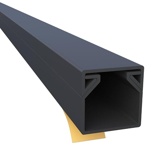 CILSON Kabelkanal, 12x12 mm, 10x1 m, Schwarz, selbstklebend + Bodenlochung | PVC, UV-beständig, Innen & Außen, 10 Stangen à 1 m = 10 m, Made in Germany
