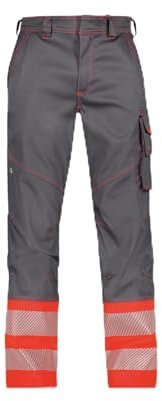 DASSY® Princeton Stretch-Warnschutzbundhose - Größe 46 - ZEMENTGRAU/NEONROT