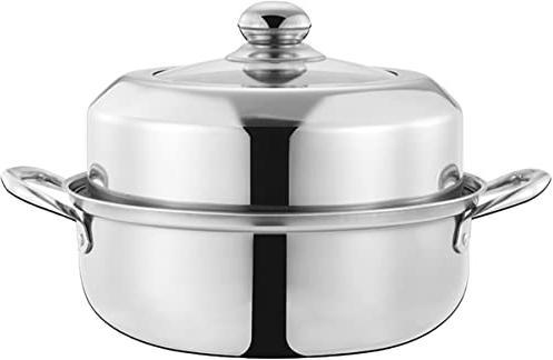ANSNOW Vaporiera in Acciaio Inossidabile Pentole per Cottura a Vapore Pila e Pentola a Vapore in Acciaio Inossidabile Cestello per Vapore Spremiagrumi a Vapore Vaporiera per Verdure Vaporiera per Al