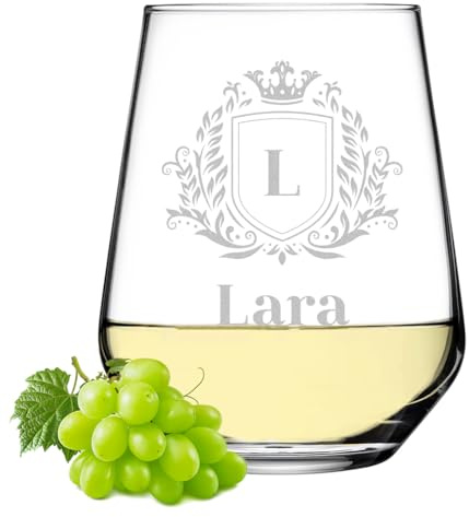polar-effekt Weinglas 425 ml mit personalisierter Gravur - elegantes Weißweinglas mit Namen - Geschenk zum Geburtstag und Muttertag - spülmaschinenfestes Trinkglas
