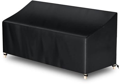 AWNIC Garden Bench Covers Waterproof Outdoor Love Seat Covers 3 Seater 175x85x65/90cm, 420D Oxford Fabric Heavy Duty Patio Bench Covers Waterproof Windproof Tear Resistant Anti-UV