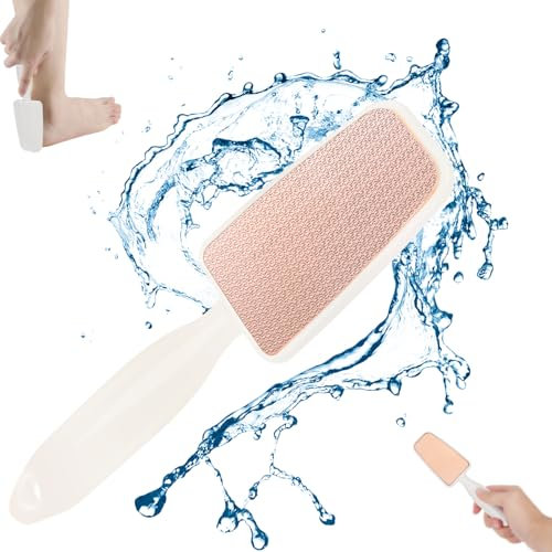 OWill Piedi Professionale, Pietra Pomice per Piedi, Lima per Piedi e Talloni, Pedicure Nano Vetro e Comoda Impugnatura Antiscivolo (Bianco)