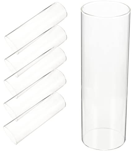 TOGEVAL 6er-Set Zylindrischer Glasvasen Schwimmende Kerzenhalter Vase Für Tafelaufsätze Heim- Und Hochzeitsdekoration