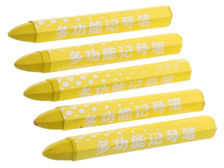 Amosfun 5pezzi Pastelli Pennarello Per Pneumatici in Cera Gialla e Dorata Per Marcatura e Riparazione Pneumatici Auto Bici e Moto